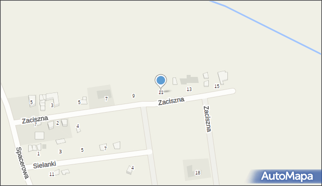 Gąski, Zaciszna, 11, mapa Gąski