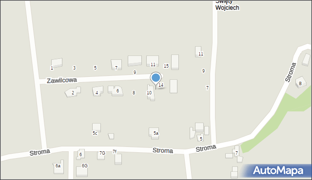 Gdańsk, Zawilcowa, 12, mapa Gdańska