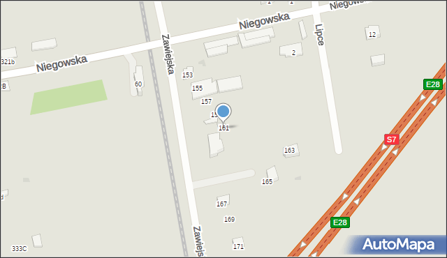 Gdańsk, Zawiejska, 161, mapa Gdańska