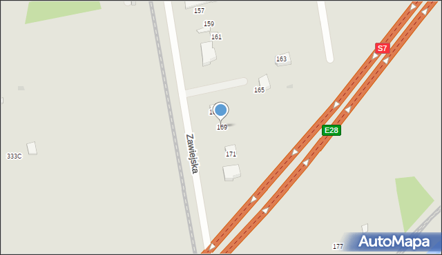 Gdańsk, Zawiejska, 169, mapa Gdańska