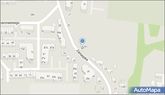 Gdańsk, Zamiejska, 23, mapa Gdańska