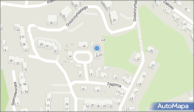 Gdańsk, Zagórna, 11, mapa Gdańska
