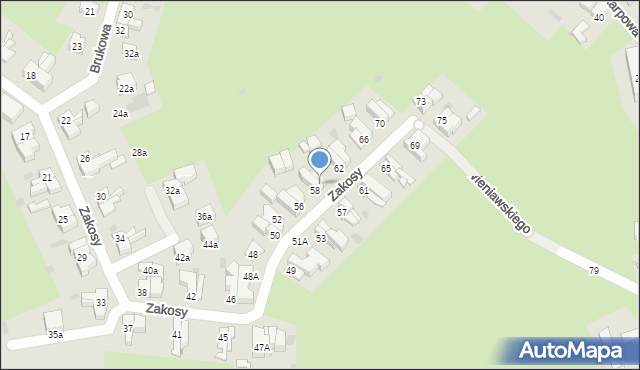 Gdańsk, Zakosy, 60, mapa Gdańska