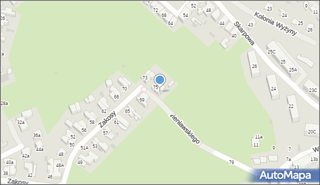 Gdańsk, Zakosy, 76, mapa Gdańska