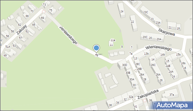 Gdańsk, Zakosy, 79, mapa Gdańska