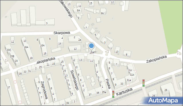 Gdańsk, Zakopiańska, 10A, mapa Gdańska
