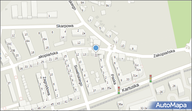 Gdańsk, Zakopiańska, 11, mapa Gdańska