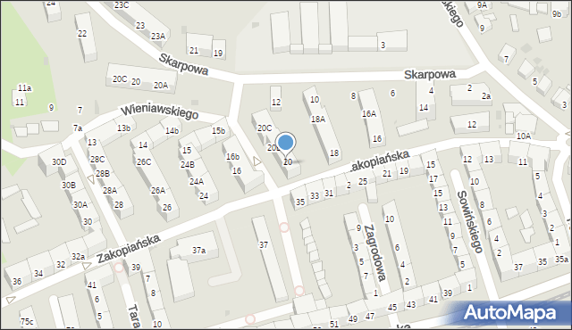 Gdańsk, Zakopiańska, 20A, mapa Gdańska