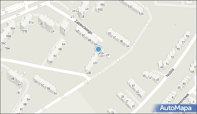 Gdańsk, Zabłockiego Franciszka, 10B, mapa Gdańska