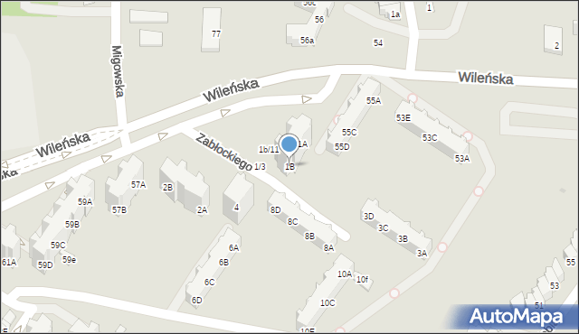 Gdańsk, Zabłockiego Franciszka, 1B, mapa Gdańska