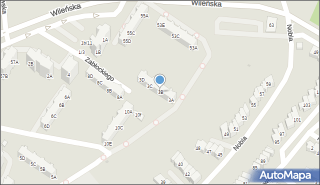 Gdańsk, Zabłockiego Franciszka, 3B, mapa Gdańska