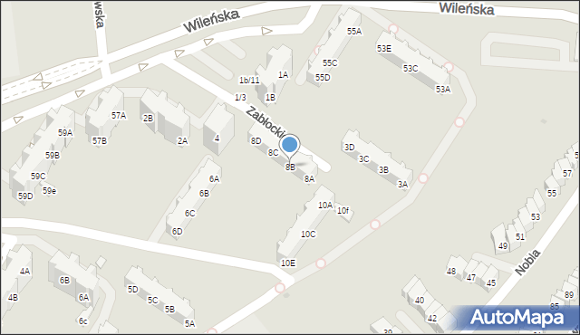 Gdańsk, Zabłockiego Franciszka, 8B, mapa Gdańska