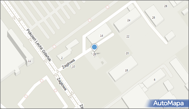 Gdańsk, Żaglowa, 16, mapa Gdańska