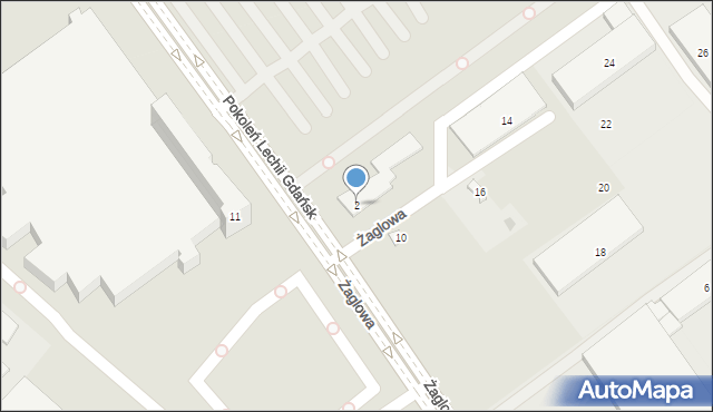 Gdańsk, Żaglowa, 2, mapa Gdańska