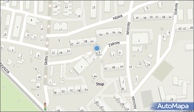 Gdańsk, Zakole, 3, mapa Gdańska