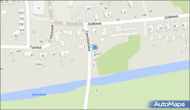Gdańsk, Zawiślańska, 1h, mapa Gdańska