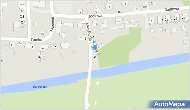 Gdańsk, Zawiślańska, 1p, mapa Gdańska