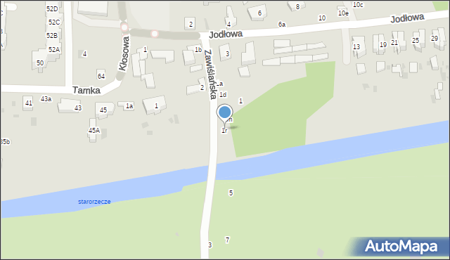 Gdańsk, Zawiślańska, 1r, mapa Gdańska
