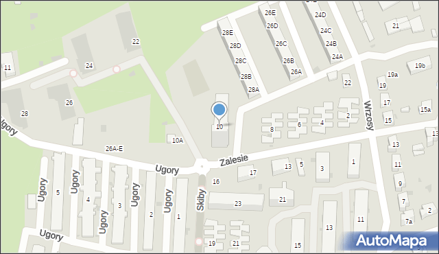 Gdańsk, Zalesie, 10, mapa Gdańska