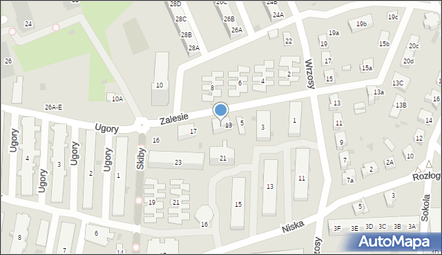 Gdańsk, Zalesie, 15, mapa Gdańska