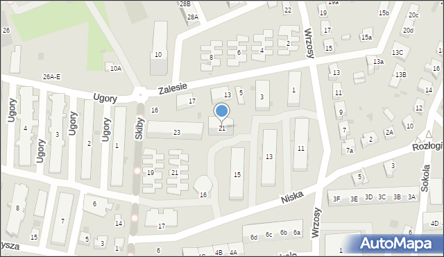 Gdańsk, Zalesie, 21, mapa Gdańska