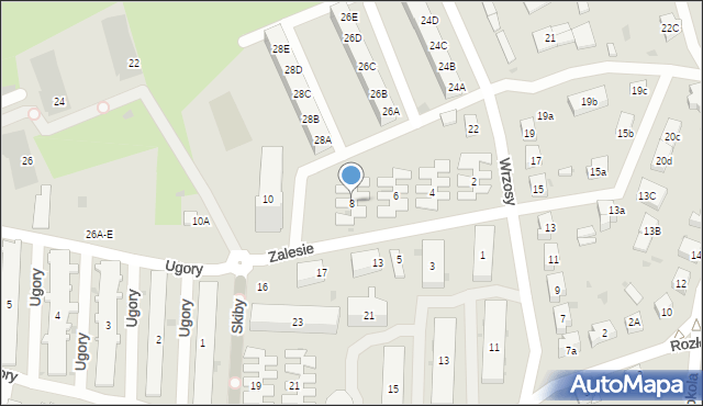 Gdańsk, Zalesie, 8, mapa Gdańska