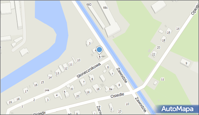 Gdańsk, Zawodzie, 5, mapa Gdańska