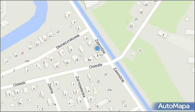 Gdańsk, Zawodzie, 8, mapa Gdańska