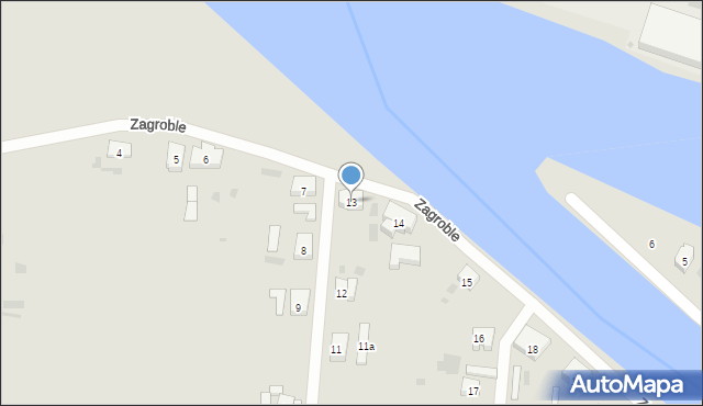 Gdańsk, Zagroble, 13, mapa Gdańska