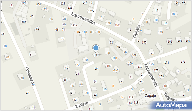 Gdów, Zacisze, 18, mapa Gdów