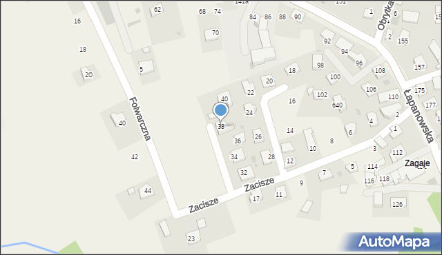 Gdów, Zacisze, 38, mapa Gdów