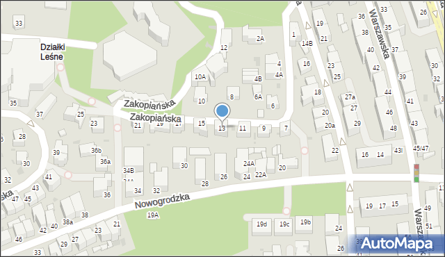 Gdynia, Zakopiańska, 13, mapa Gdyni