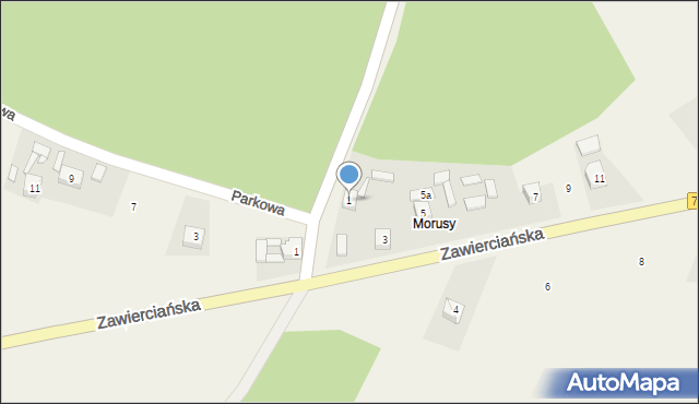 Giebło-Kolonia, Zawierciańska, 1, mapa Giebło-Kolonia