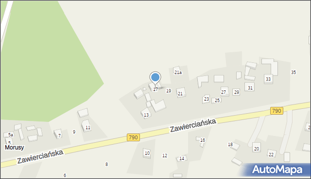 Giebło-Kolonia, Zawierciańska, 17, mapa Giebło-Kolonia