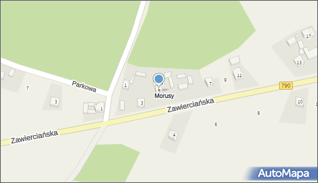 Giebło-Kolonia, Zawierciańska, 5, mapa Giebło-Kolonia