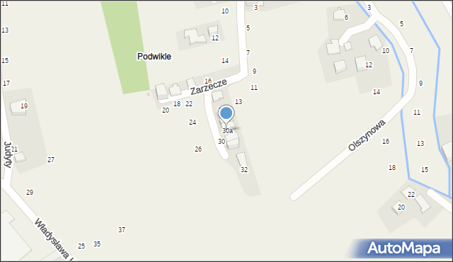 Giebułtów, Zarzecze, 30a, mapa Giebułtów