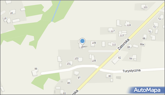 Gierałtowice, Zatorska, 107, mapa Gierałtowice