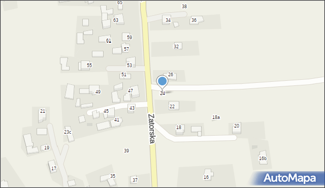 Gierałtowice, Zatorska, 24, mapa Gierałtowice