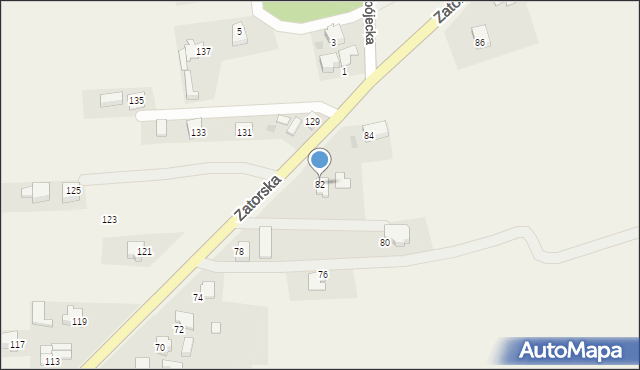 Gierałtowice, Zatorska, 82, mapa Gierałtowice