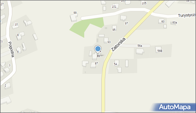 Gierałtowice, Zatorska, 89, mapa Gierałtowice