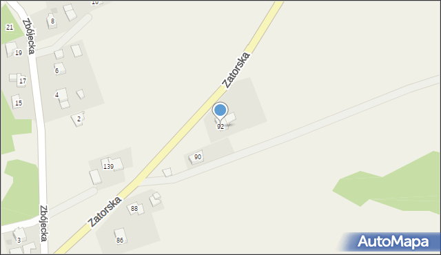 Gierałtowice, Zatorska, 92, mapa Gierałtowice