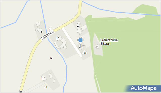Gierałtowiczki, Zatorska, 20, mapa Gierałtowiczki
