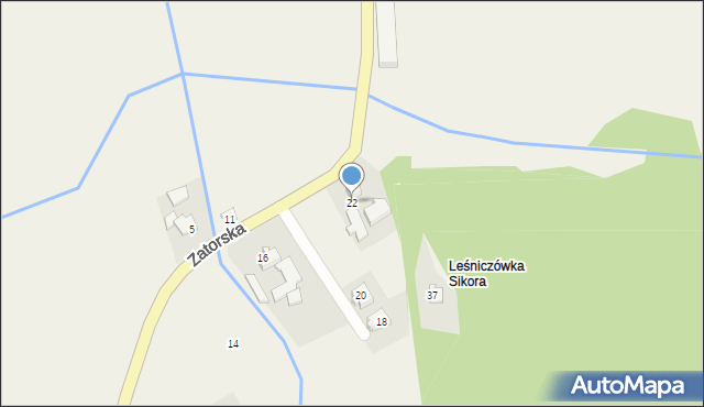 Gierałtowiczki, Zatorska, 22, mapa Gierałtowiczki