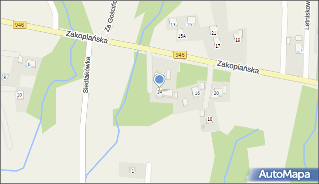 Gilowice, Zakopiańska, 14, mapa Gilowice
