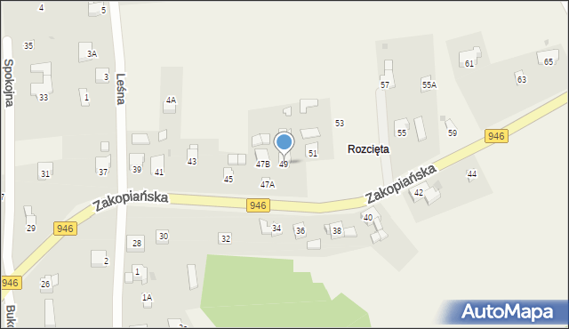 Gilowice, Zakopiańska, 49, mapa Gilowice