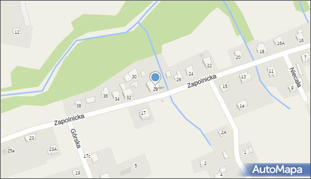 Gilowice, Zapolnicka, 28, mapa Gilowice