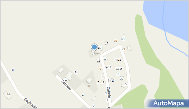 Głębocko, Zakole, 13, mapa Głębocko