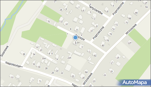 Glinianka, Zacisze, 5, mapa Glinianka