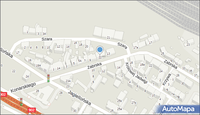 Gliwice, Zabrska, 11, mapa Gliwic