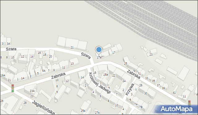 Gliwice, Zabrska, 17a, mapa Gliwic